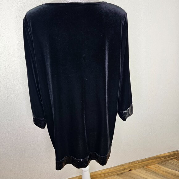 Chicos Travelers Collection Velvet & Sequin Tunic Top - Picture 6 of 9
